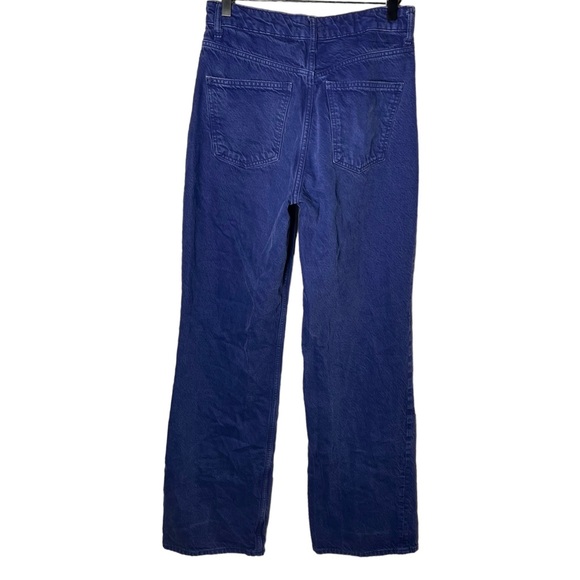 Zara Indigo Blue High Waisted Wide Leg Jeans 8 - Picture 4 of 6